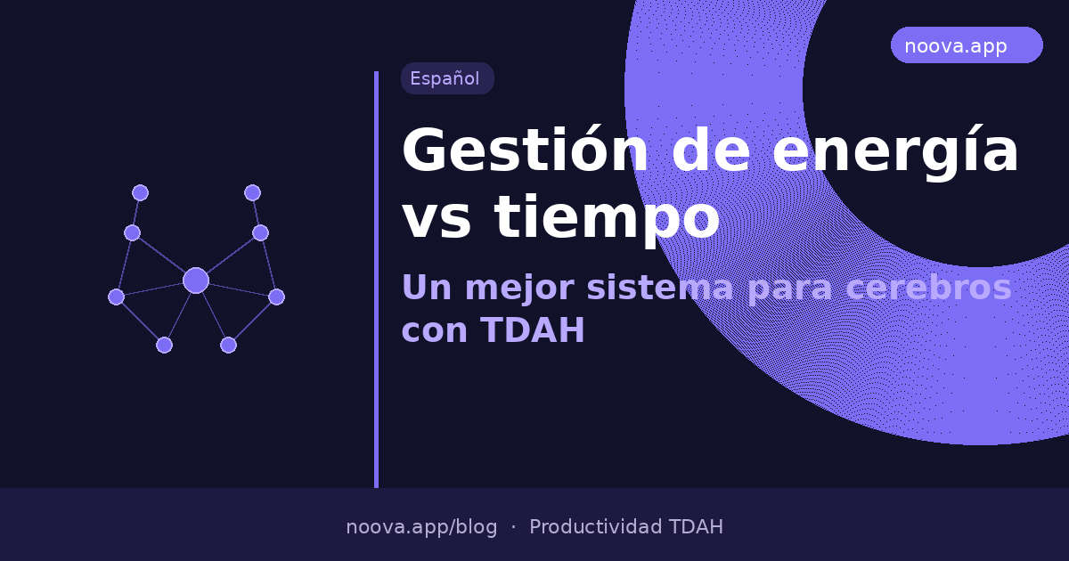 Gestión de energía vs gestión del tiempo: Un mejor sistema para cerebros con TDAH