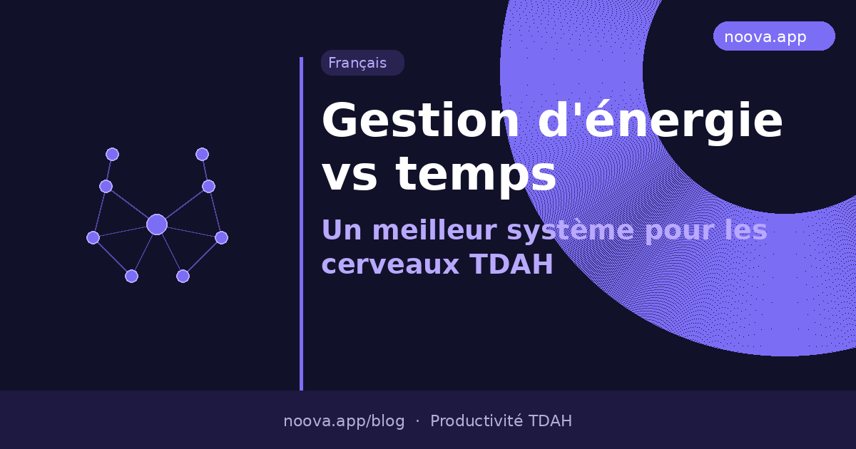 Gestion d'énergie vs gestion du temps : Un meilleur système pour les cerveaux TDAH