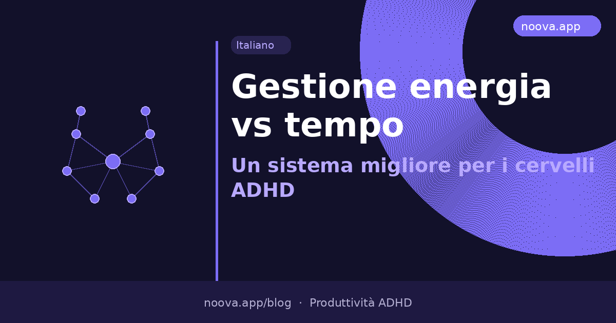 Gestione energia vs gestione tempo: Un sistema migliore per i cervelli ADHD