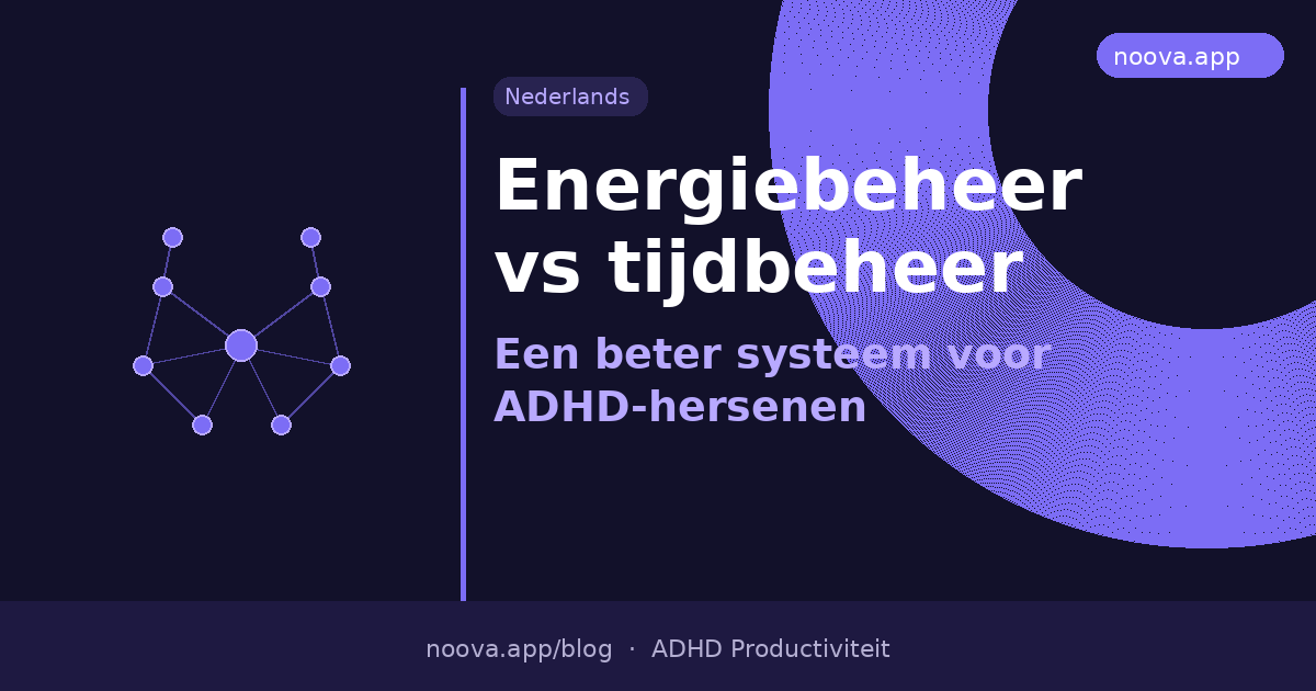 Energiebeheer vs tijdbeheer: Een beter systeem voor ADHD-hersenen