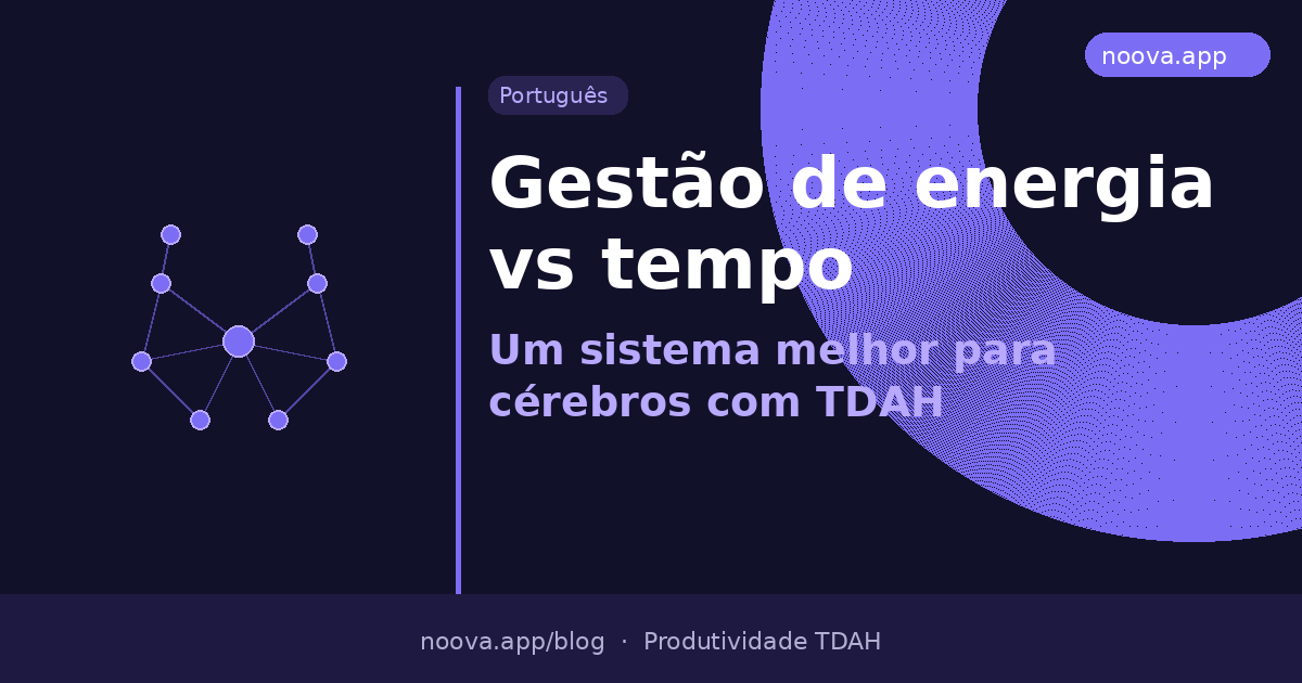 Gestão de energia vs gestão de tempo: Um sistema melhor para cérebros com TDAH
